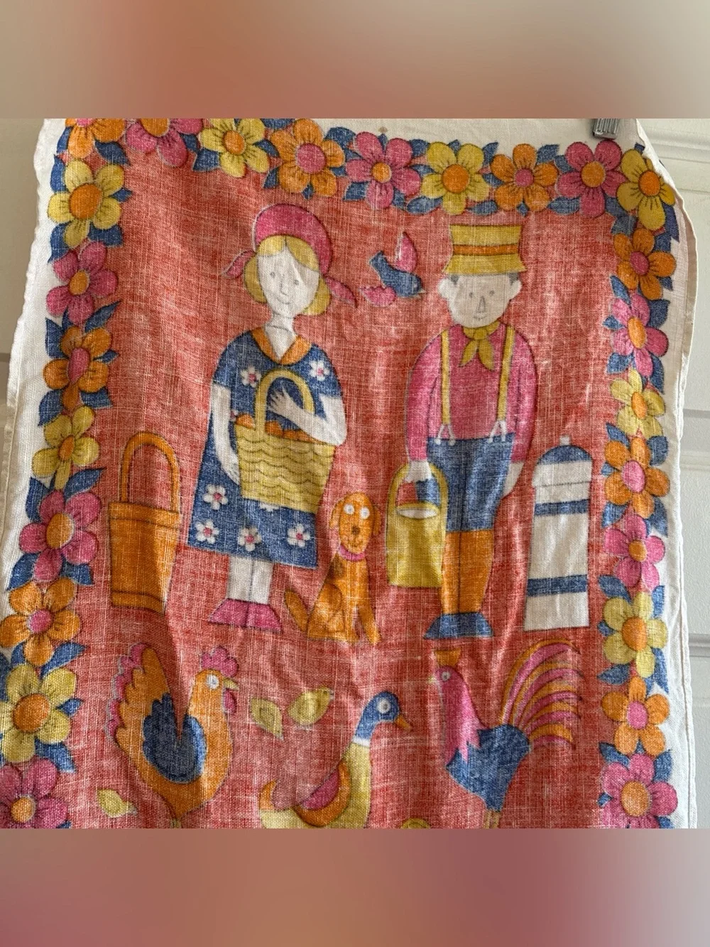 Pure Irish Linen Old Bleach Tea Towel 653 Ireland Approx 29x18 Folk Art Farm MCM